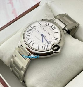 Cartier Ballon Bleu de Steel Swiss ETA Valjoux 7750 Movement Watch