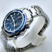 Omega Seamaster Planet Ocean Blue Dial 007 Steel Bracelet Watch - Image 3