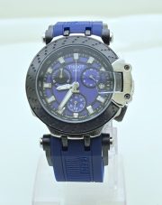 Tissot T-Race Chronograph Blue Rubber Strap Watch - Image 2