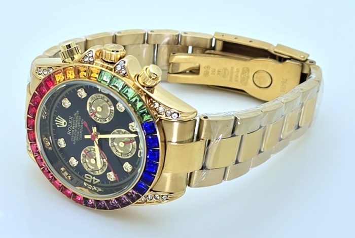 Rolex Cosmograph Daytona Rainbow Jewels Flyback Chronograph Luxury Watch - Image 6