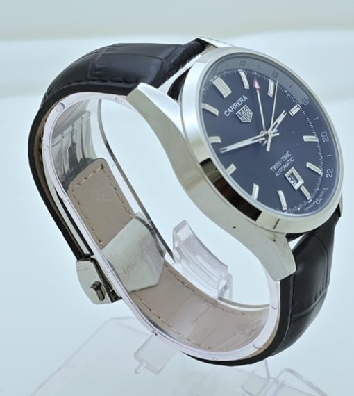 Tag Heuer Carrera Calibre 5 Twin Time GMT Leather Strap Swiss Automatic Watch - Image 4