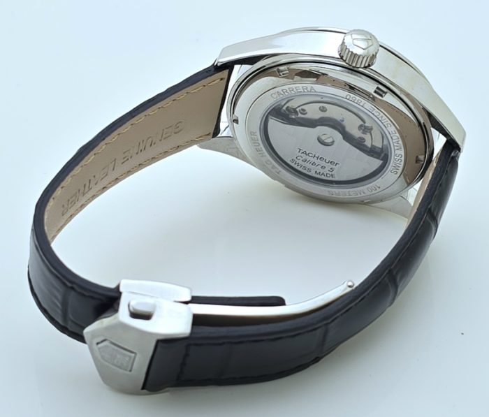Tag Heuer Carrera Calibre 5 Twin Time GMT Leather Strap Swiss Automatic Watch - Image 6