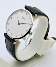 Longines La Grande Classique Ultra Slim Diamond Mark Steel Leather Strap Watch - Image 3