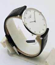 Longines La Grande Classique Ultra Slim Diamond Mark Steel Leather Strap Watch - Image 4