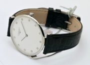 Longines La Grande Classique Ultra Slim Diamond Mark Steel Leather Strap Watch - Image 5