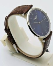 Longines La Grande Classique Ultra Slim Stick Mark Blue Steel Leather Strap Watch - Image 4