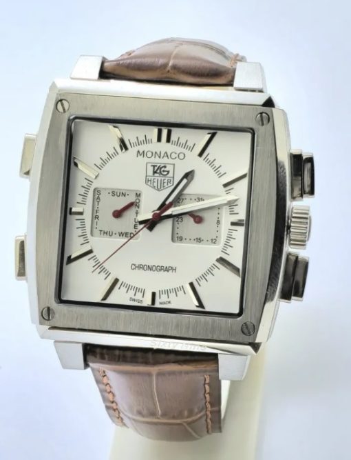 Tag Heuer Monaco 69 (Sixty-Nine) Analog/Digital White Limited Edition Watch - Image 2