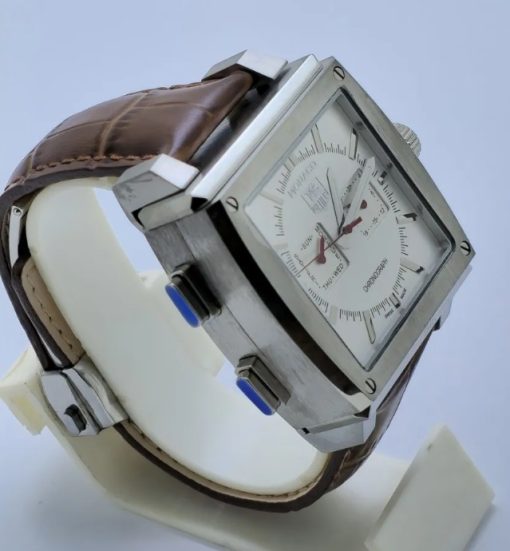 Tag Heuer Monaco 69 (Sixty-Nine) Analog/Digital White Limited Edition Watch - Image 4