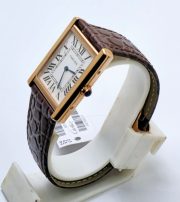Cartier Tank Solo Rose Gold Leather Strap Watch - Image 3