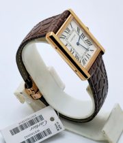 Cartier Tank Solo Rose Gold Leather Strap Watch - Image 4