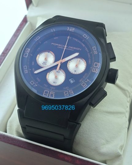 Porsche Design Chronograph Black Rubber Strap Watch - C