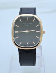 Patek Philippe Golden Ellipse Leather Strap Swiss ETA Valjoux Automatic Watch - Image 2