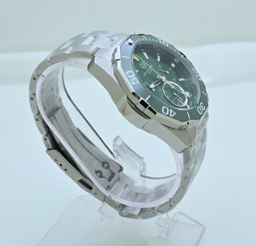 Tag Heuer Aquaracer Calibre 5 Chronograph Green Steel Watch - Image 4