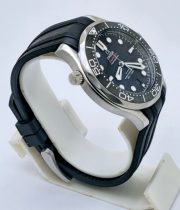 Omega Seamaster 50th Anniversary Steel Black Rubber Strap Swiss Automatic Watch - Image 4