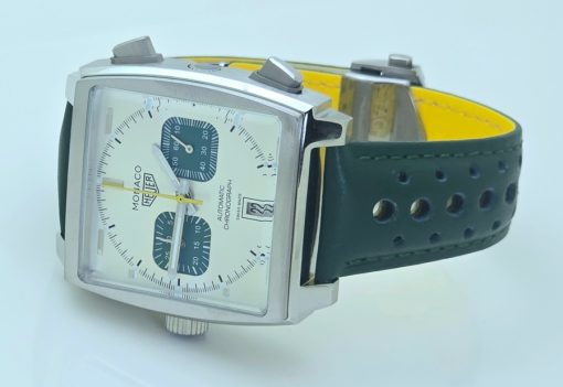 Tag Heuer Monaco Caliber 12 Green Chronograph Watch - Image 5