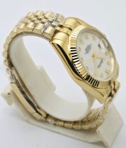 Rolex Date Just Mother Of Pearl White Golden Swiss Automatic Watch - Image 5