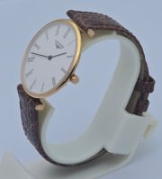 Longines La Grande Classique Ultra Slim Roman Mark Gold Leather Strap Watch - Image 3