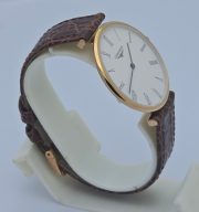 Longines La Grande Classique Ultra Slim Roman Mark Gold Leather Strap Watch - Image 4