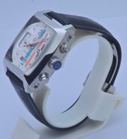 Tag Heuer Monaco 24 Calibre 36 White Steel Leather Strap Watch - Image 3