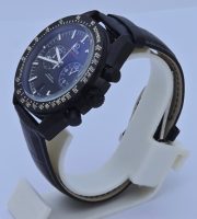 Omega Speedmaster Dark Side of the Moon Black Leather Strap Watch - Image 3