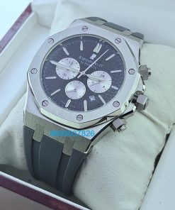Audemars Piguet Chronometer Steel Black Rubber Strap Watch