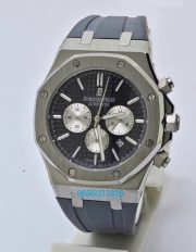 Audemars Piguet Chronometer Steel Black Rubber Strap Watch