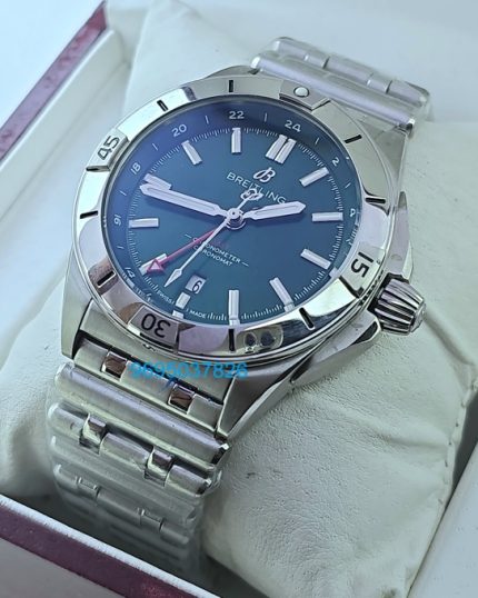 Breitling Chronomat GMT Green Steel Swiss Automatic Watch