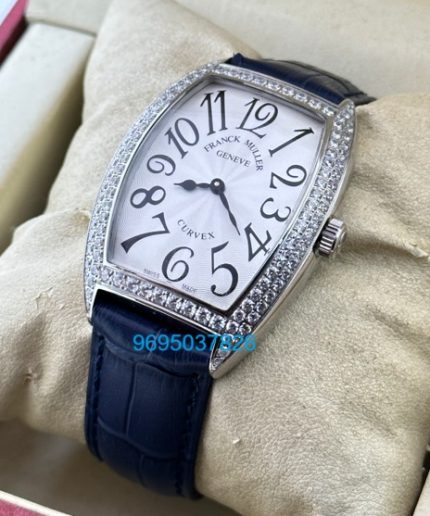 Franck Muller Cintrée Curvex Blue Strap Ladies Watches