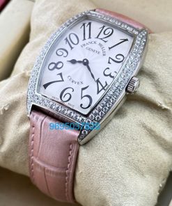 Franck Muller Cintrée Curvex Pink Strap Ladies Watch
