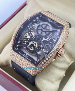 Franck Muller Yachting Anchor Rose Gold Black Strap Swiss Automatic Watch