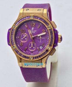 Hublot Big Bang Purple Rubber Strap Ladies Watch