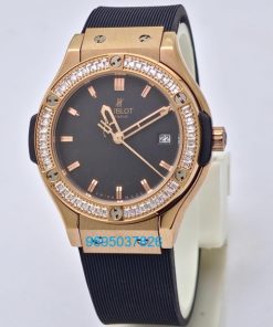 Hublot Classic Fusion Diamond Black Rubber Strap Ladies Watch
