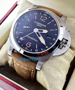 Panerai GMT Steel Brown Strap Swiss Automatic Watch