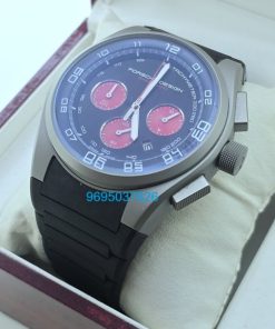 Porsche Design Chronograph Black Rubber Strap Watch - B