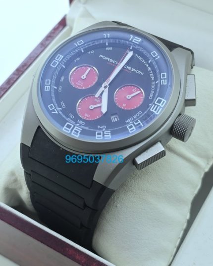 Porsche Design Chronograph Black Rubber Strap Watch - B