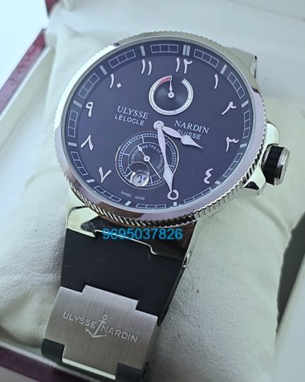 Ulysse Nardin Maxi Marine Chronometer Eastern Arabic Numerals Black Steel Swiss Automatic Watch