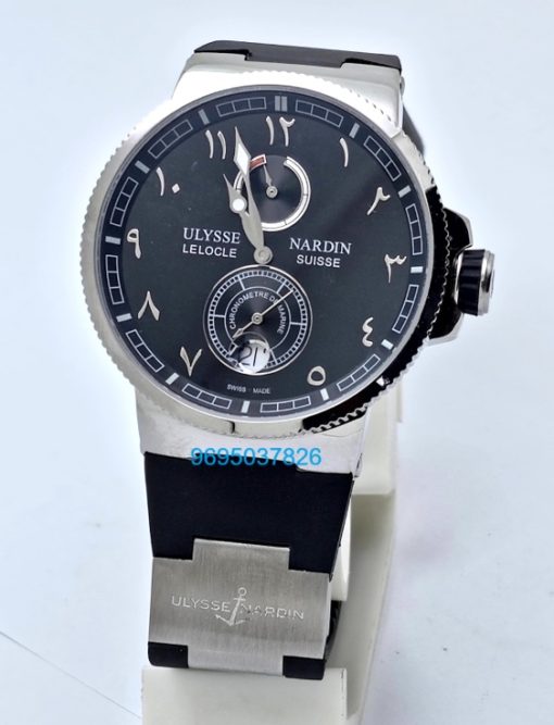 Ulysse Nardin Maxi Marine Chronometer Eastern Arabic Numerals Black Steel Swiss Automatic Watch