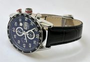 TAG HEUER CARRERA CALIBRE 16 DAY DATE LEATHER STRAP WATCH - Image 5