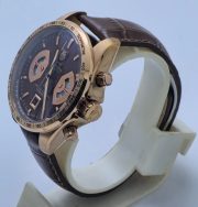 Tag Heuer Grand Carrera Calibre 17 Rose Gold Leather Strap Watch - Image 3