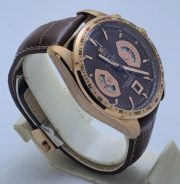 Tag Heuer Grand Carrera Calibre 17 Rose Gold Leather Strap Watch - Image 4