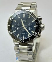 Oris Aquis Chronograph Black Steel Bracelet Watch - Image 2