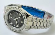 Rolex Day-Date Diamond Bezel Black Steel Swiss Automatic Watch - Image 5