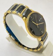 Rado Jubile Diamond Bezel Gold Black Bracelet Watch - Image 4