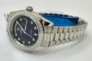 Rolex Day-Date Diamond Bezel Blue Steel Swiss Automatic Watch - Image 6