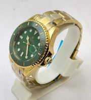Rolex Submariner Green Full Gold Swiss Automatic Watch - Image 2
