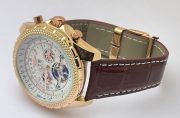 Breitling Bentley White Swiss Automatic Tourbillon Leather Strap Watch - Image 5