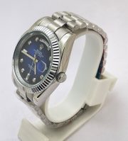 Rolex Day-Date Diamond Mark Blue Steel Swiss Automatic Watch - Image 4