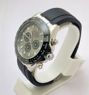 Rolex Daytona Grey Dial Black Rubber Strap Swiss Automatic Watch - Image 3