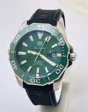 Tag Heuer Aquaracer Green Calibre 5 Black Rubber Strap Swiss Automatic Watch - Image 2