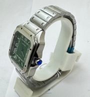 Cartier Santos 100 Steel Green Swiss Automatic Watch - Image 3